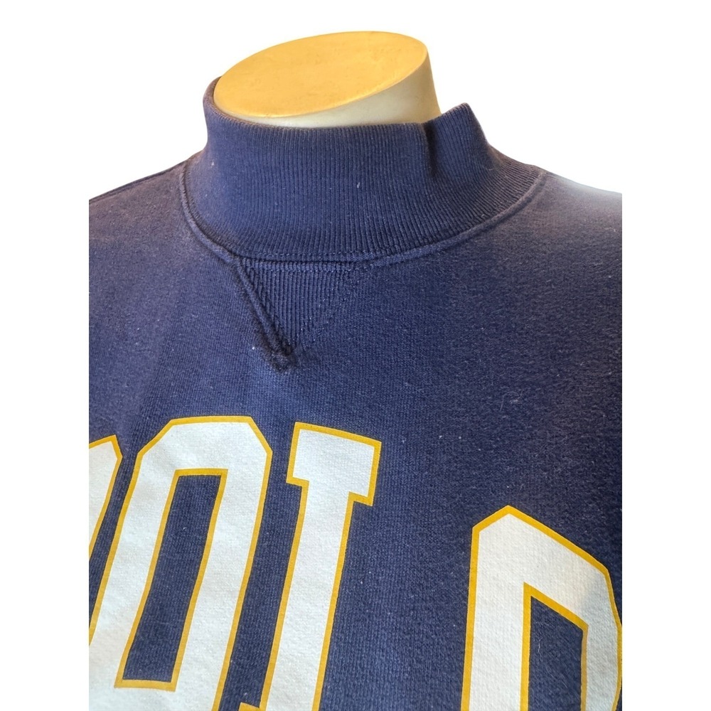 Polo Ralph Lauren Navy Blue Mock Neck Pony Logo Sweatshirt L 12-14 Varsity - Picture 3 of 8